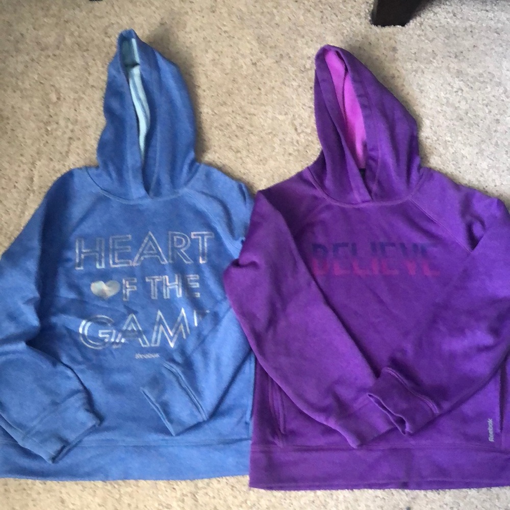 Lot of 2 girls Reebok sweatshirts